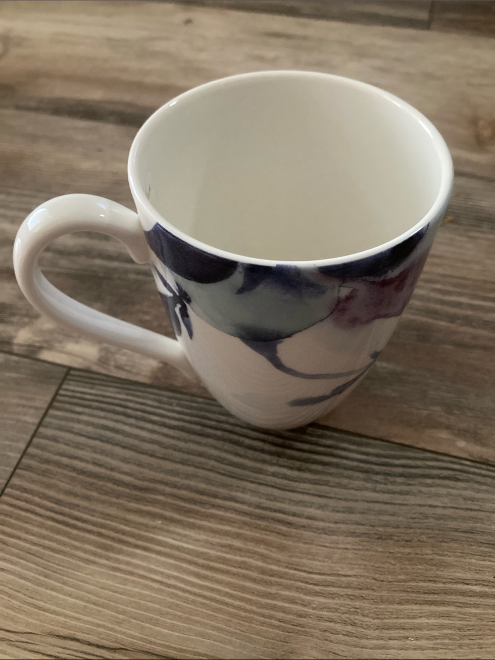 Lenox Indigo Watercolor Floral Mug Coffee Tea Cup NWT